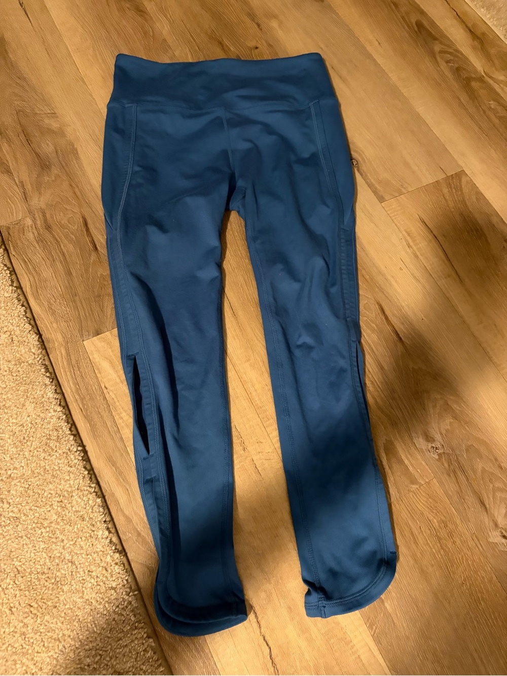 Free People FP Movement Performance Scallop Hem Cropped Leggings Blue Small